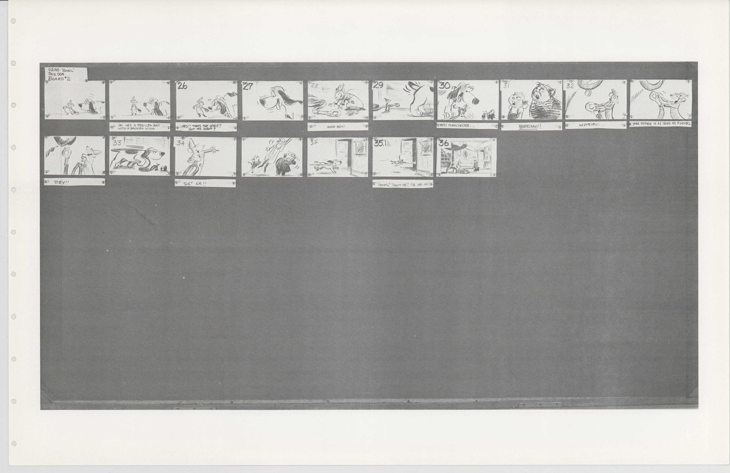 Great Mouse Detective Walt Disney Production Animation Storyboard Sheet 1986 244