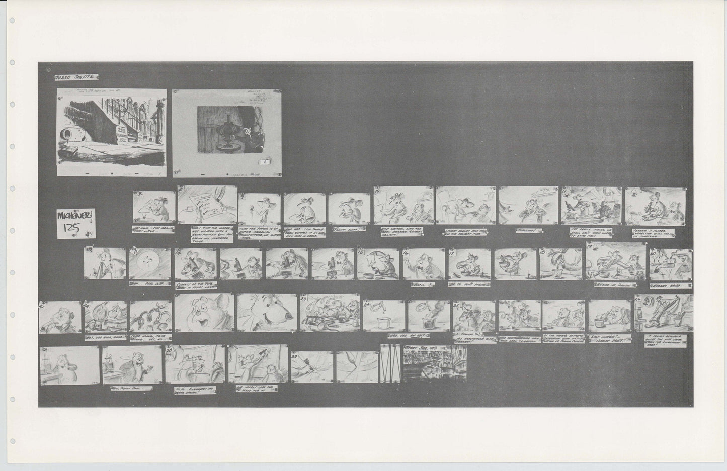 Great Mouse Detective Walt Disney Production Animation Storyboard Sheet 1986 252