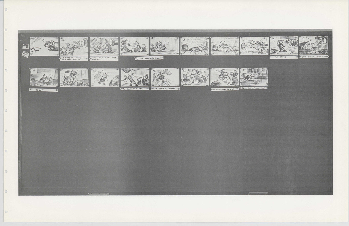 Great Mouse Detective Walt Disney Production Animation Storyboard Sheet 1986 264