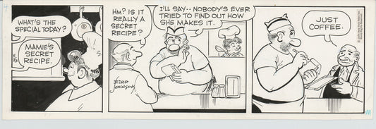 Moon Mullins Original Ink Daily Comic Strip Art signed Ferd Johnson 1974 B3014