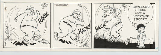 Moon Mullins Original Ink Daily Comic Strip Art signed Ferd Johnson 1974 B3039