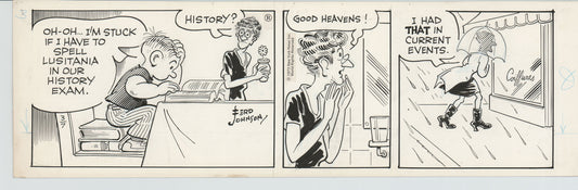 Moon Mullins Original Ink Daily Comic Strip Art signed Ferd Johnson 1973 B3086