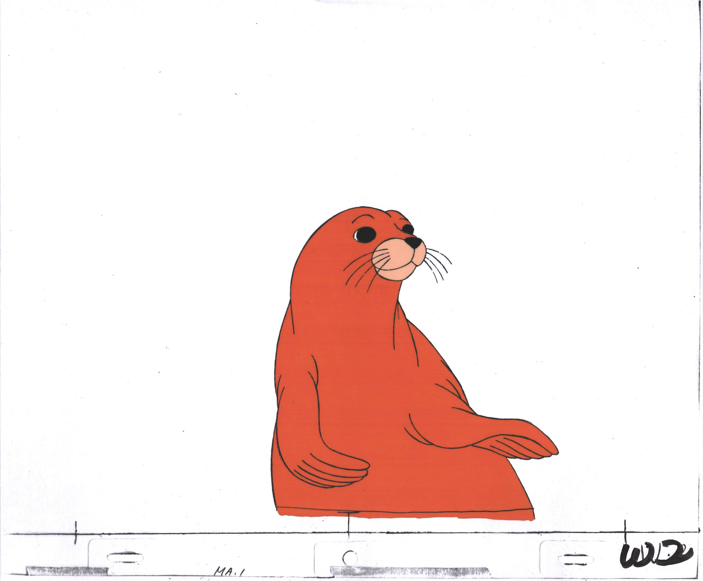 Manta and Moray Whiskers the Seal Production Animation Cel from Filmation 1978-80 b3w-2