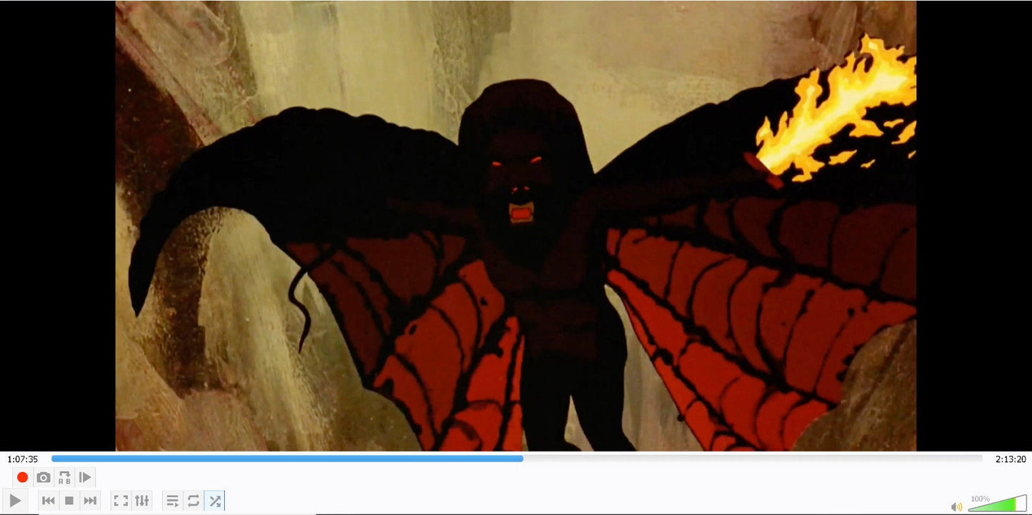 Massive Lord of the Rings Pan Production Animation Background of Moria Balrog Scene from Ralph Bakshi 1978 lotr