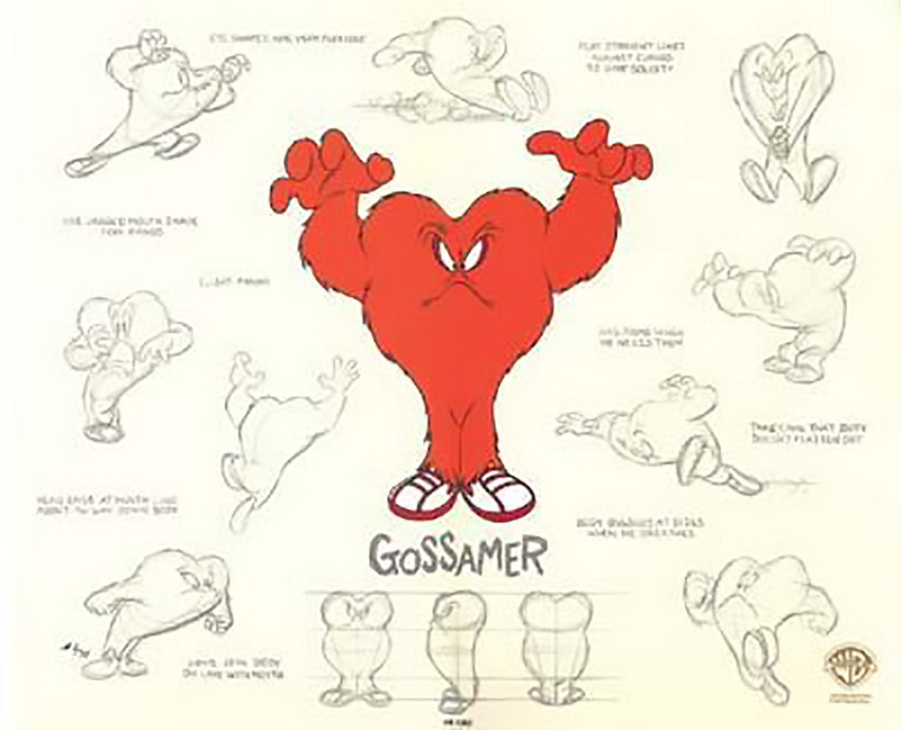 Gossamer Model Sheet Warner Brothers Limited Edition Animation Cel of 750
