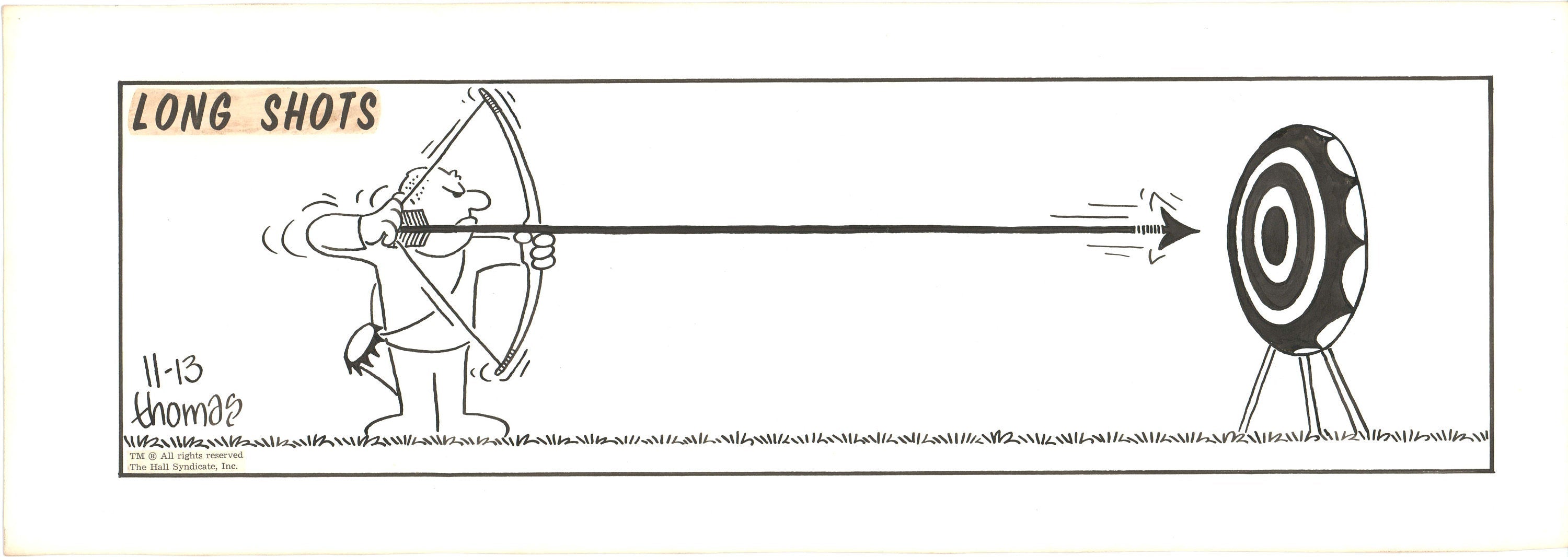 Fred Thomas Signed Long Shots Original Comic Art Strip Panel Cartoon a ...