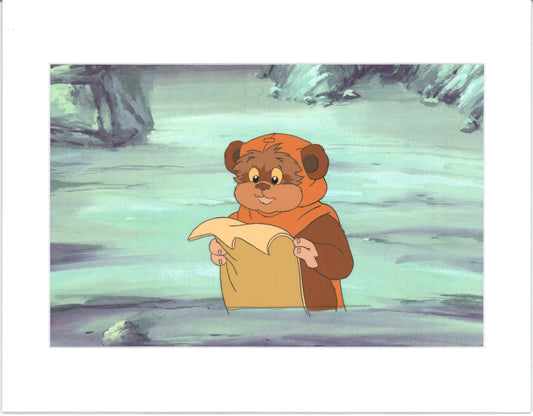 Star Wars: Ewoks Wicket from Season One Original Production Animation Cel and Drawing from Lucasfilm b5330