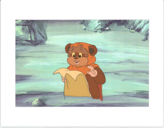 Star Wars: Ewoks Wicket from Season One Original Production Animation Cel and Drawing from Lucasfilm b5332