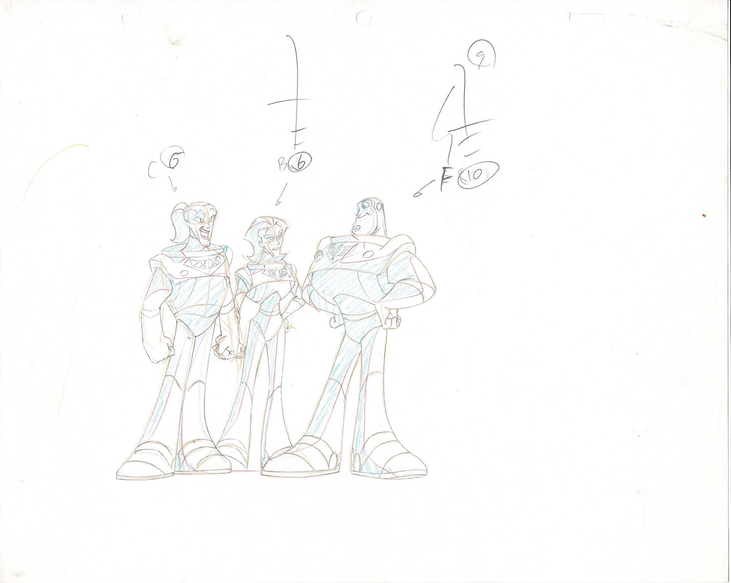 Buzz Lightyear of Star Command Walt Disney Key Production Animation Drawing based on Pixar's Toy Story l