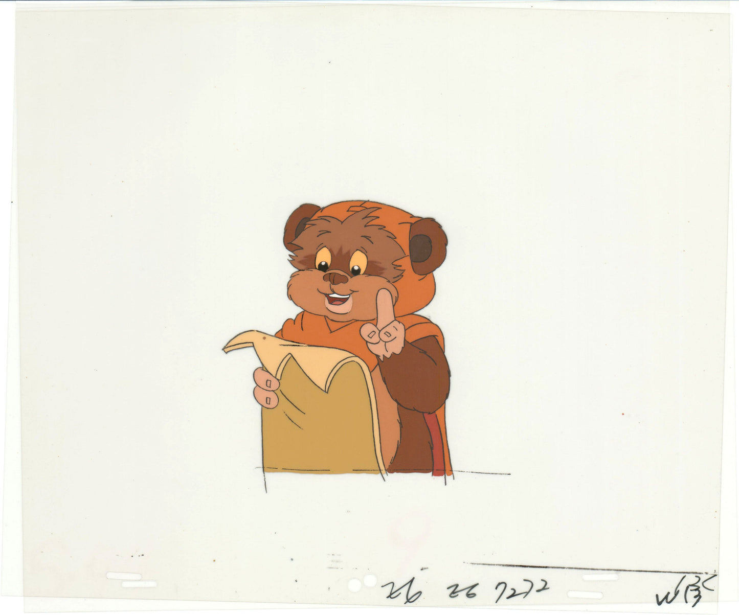 Star Wars: Ewoks Wicket from Season One Original Production Animation Cel and Drawing from Lucasfilm b5339