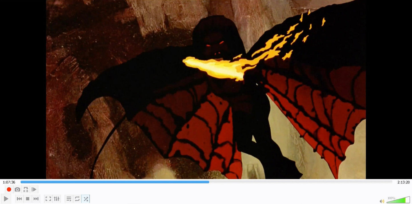 Massive Lord of the Rings Pan Production Animation Background of Moria Balrog Scene from Ralph Bakshi 1978 lotr