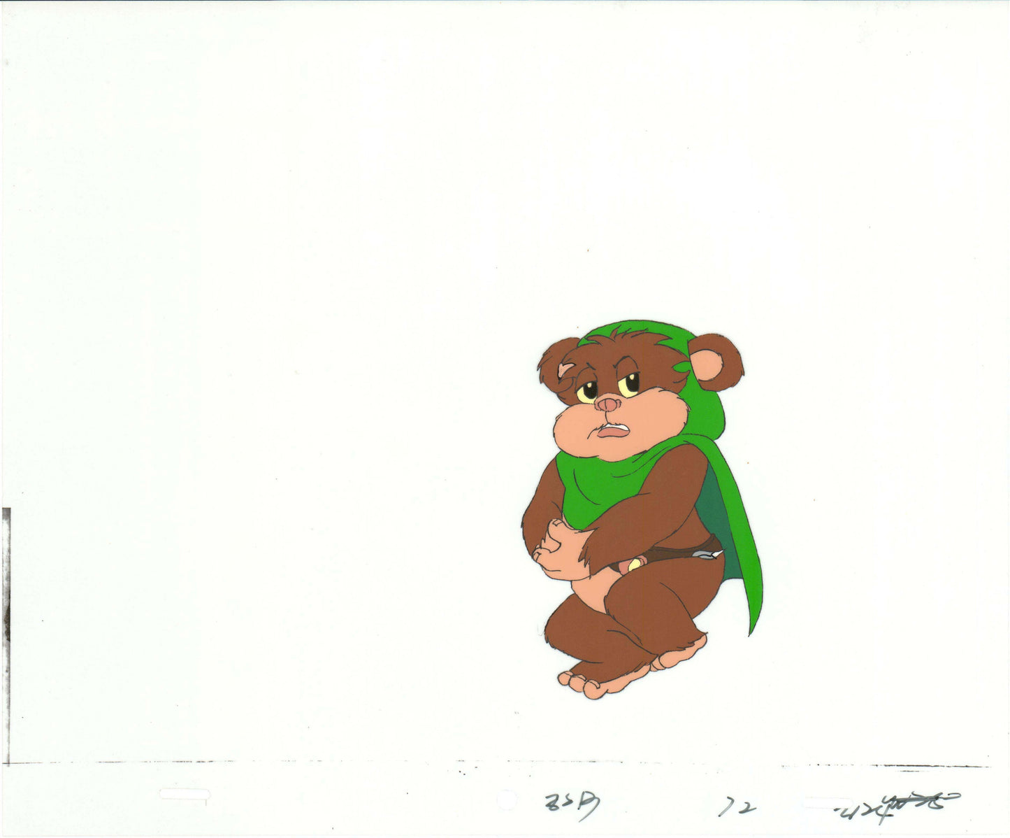 Star Wars: Ewoks Wicket from Season Two Original Production Animation Cel and Drawing from Lucasfilm b5396