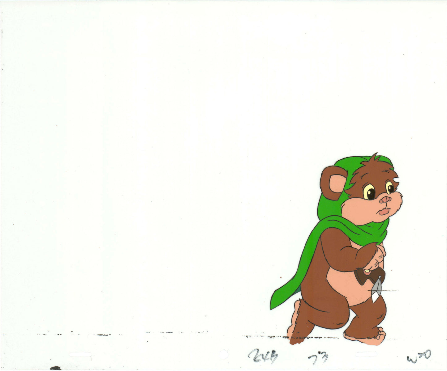 Star Wars: Ewoks Wicket from Season Two Original Production Animation Cel and Drawing from Lucasfilm b5404