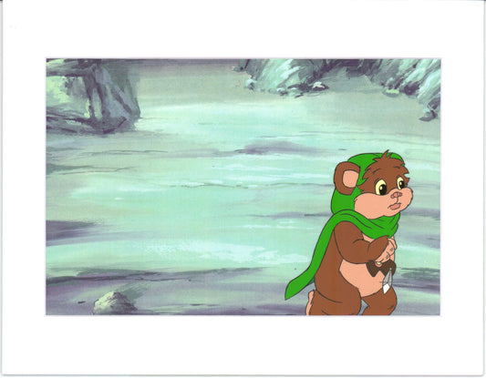 Star Wars: Ewoks Wicket from Season Two Original Production Animation Cel and Drawing from Lucasfilm b5404
