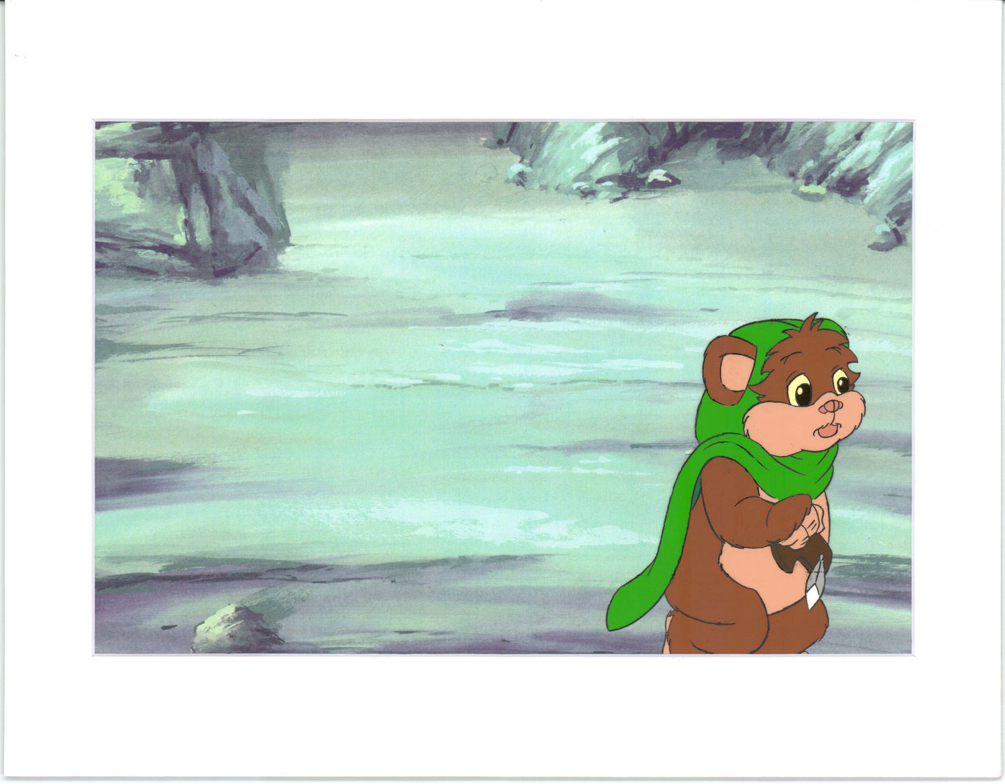 Star Wars: Ewoks Wicket from Season Two Original Production Animation Cel and Drawing from Lucasfilm b5405