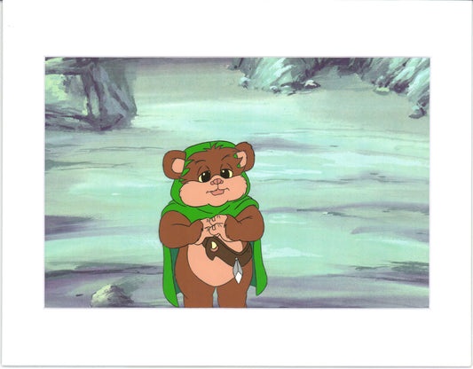 Star Wars: Ewoks Wicket from Season Two Original Production Animation Cel and Drawing from Lucasfilm b5406