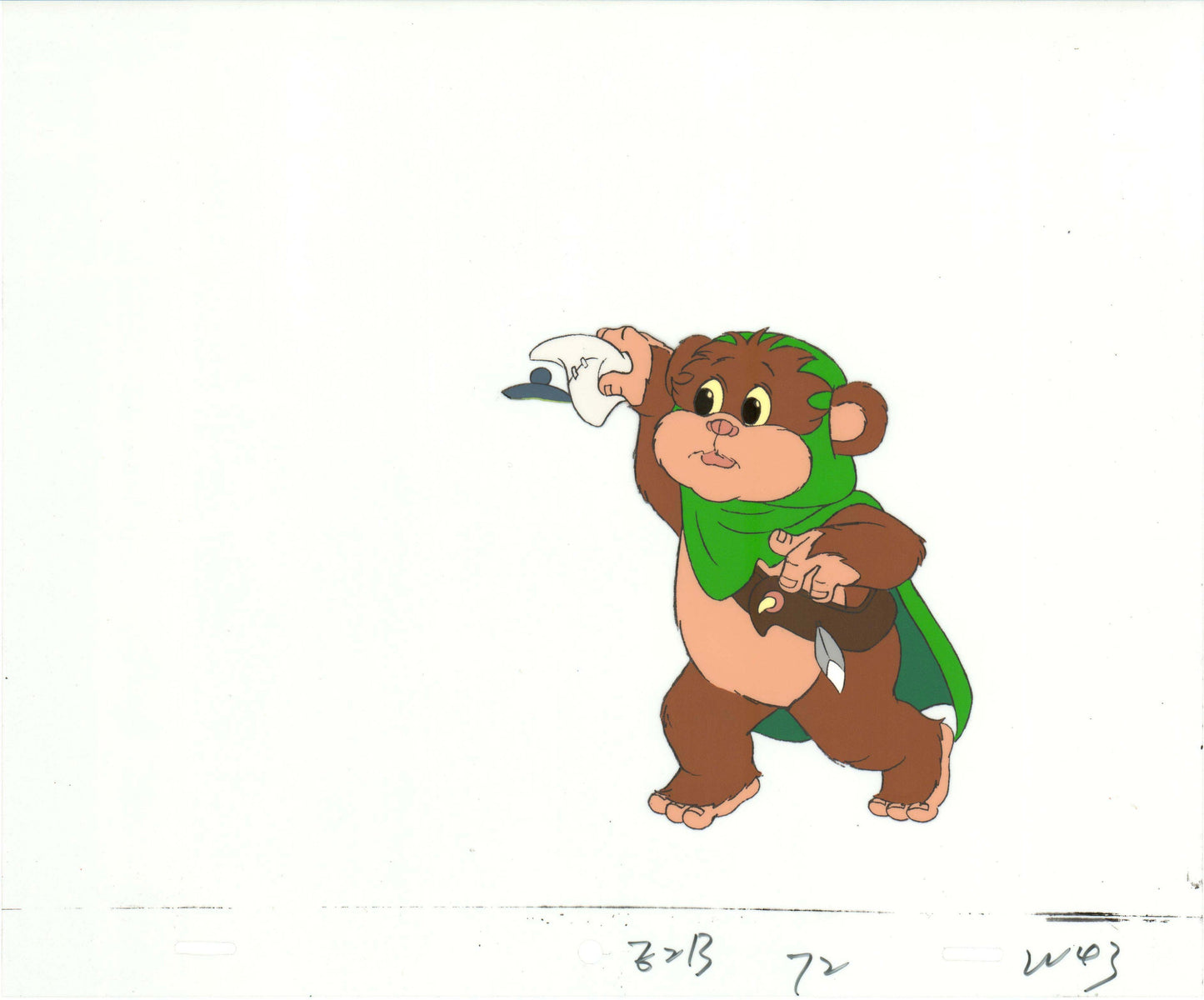 Star Wars: Ewoks Wicket from Season Two Original Production Animation Cel and Drawing from Lucasfilm b5407