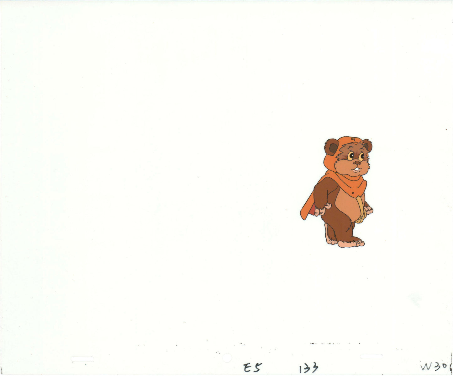 Star Wars: Ewoks Wicket from Season One Original Production Animation Cel and Drawing from Lucasfilm b5419