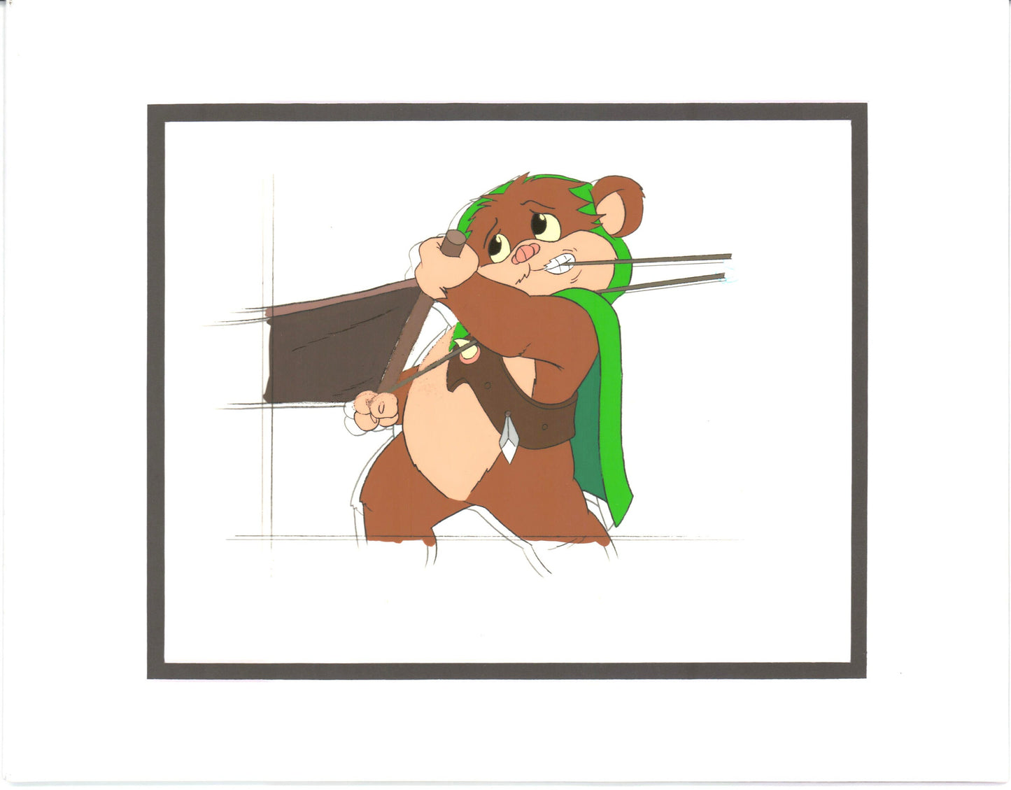 Star Wars: Ewoks Wicket from Season Two Original Production Animation Cel with Stuck Drawing from Lucasfilm b5513