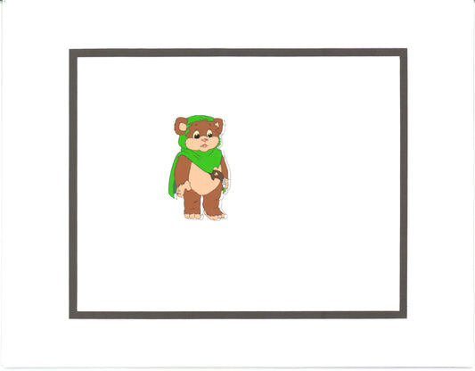 Star Wars: Ewoks Wicket from Season Two Original Production Animation Cel with Stuck Drawing from Lucasfilm b5515