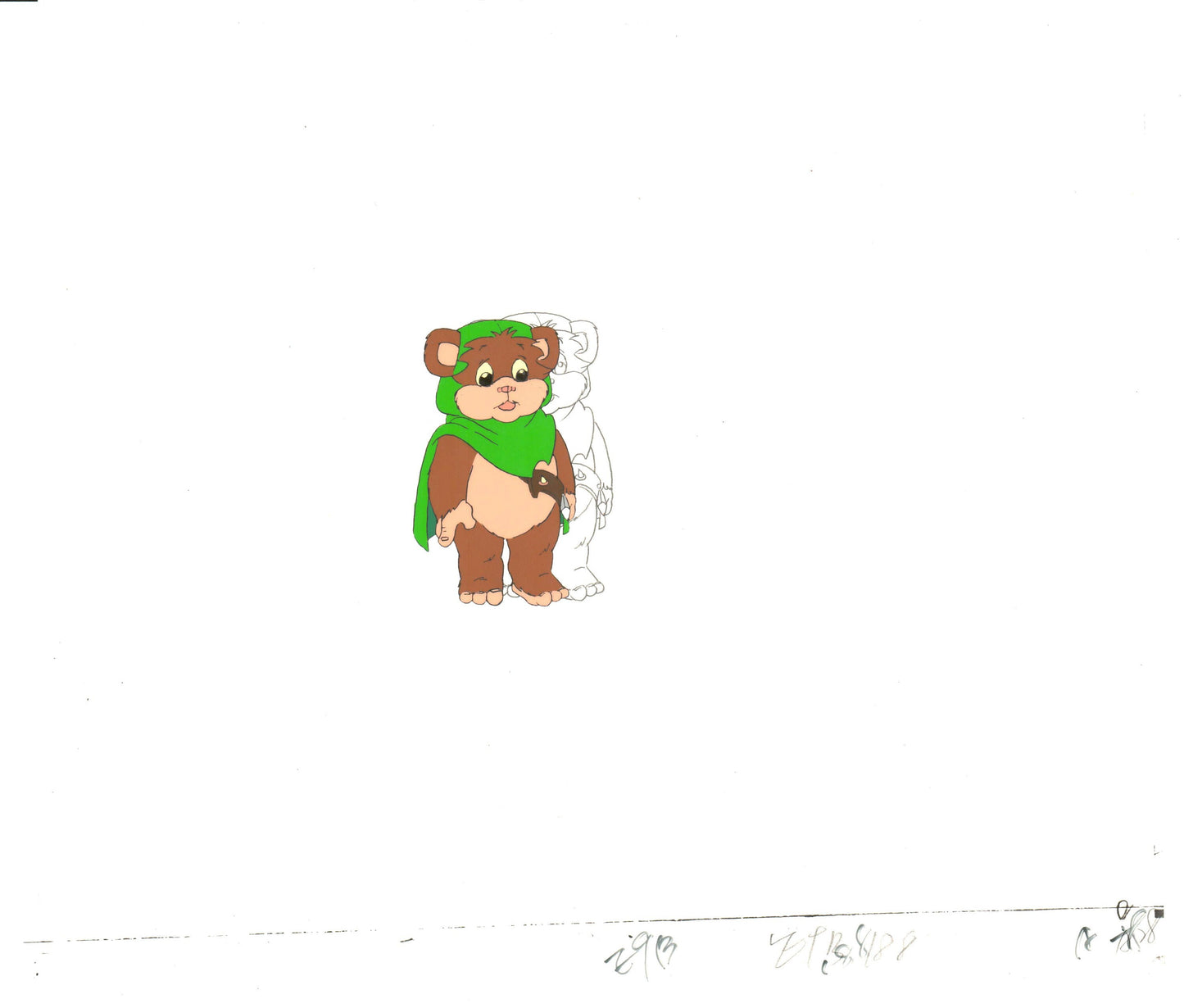 Star Wars: Ewoks Wicket from Season Two Original Production Animation Cel with Stuck Drawing from Lucasfilm b5518