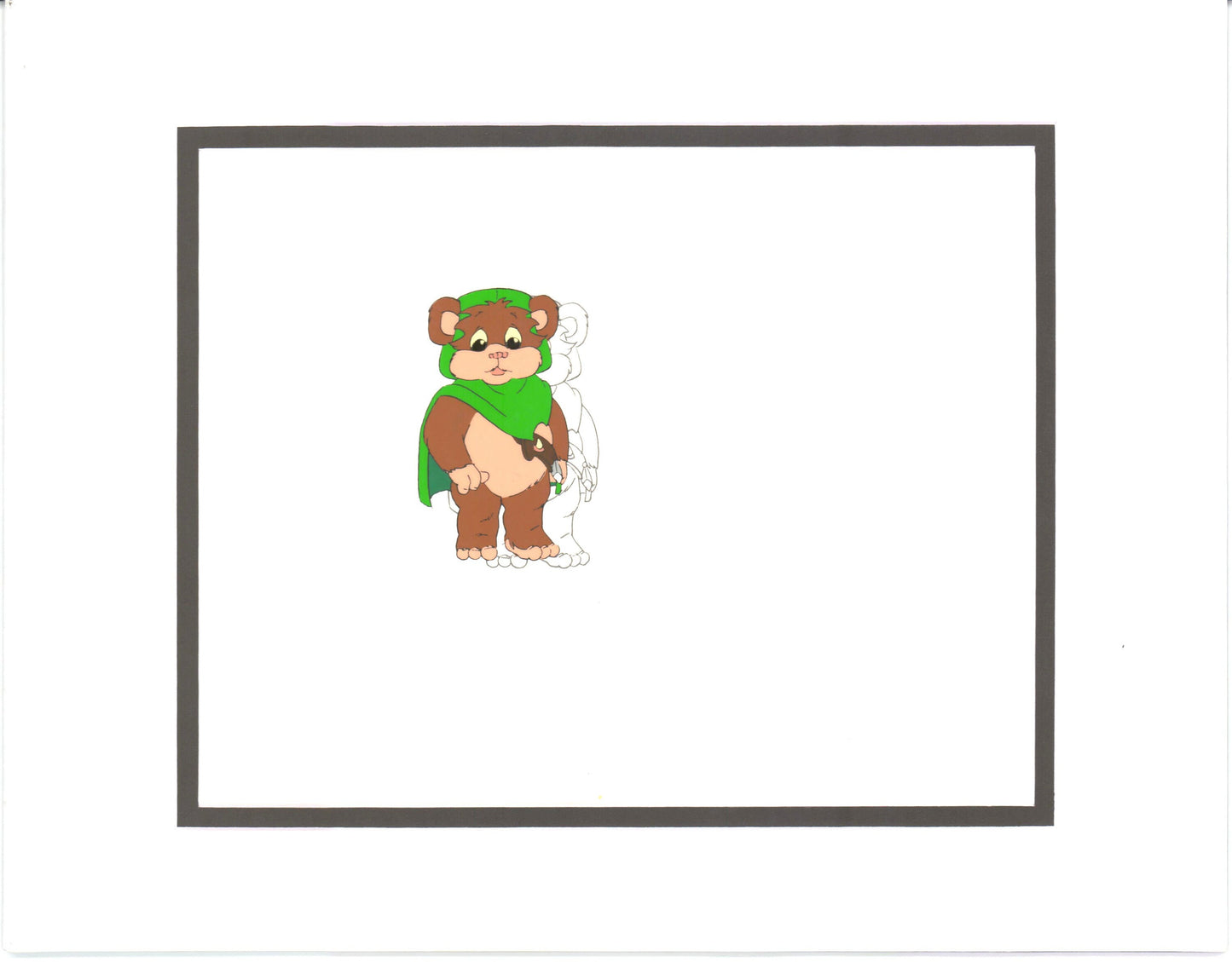 Star Wars: Ewoks Wicket from Season Two Original Production Animation Cel with Stuck Drawing from Lucasfilm b5520