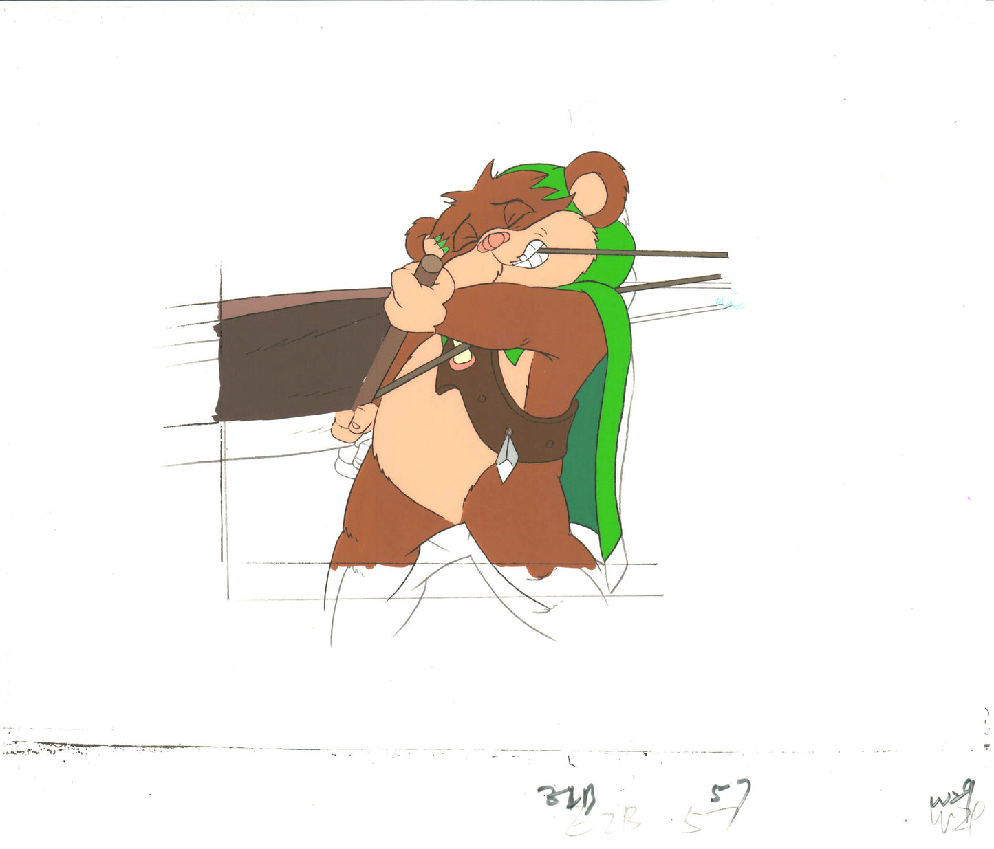 Star Wars: Ewoks Wicket from Season Two Original Production Animation Cel with Stuck Drawing from Lucasfilm b5526
