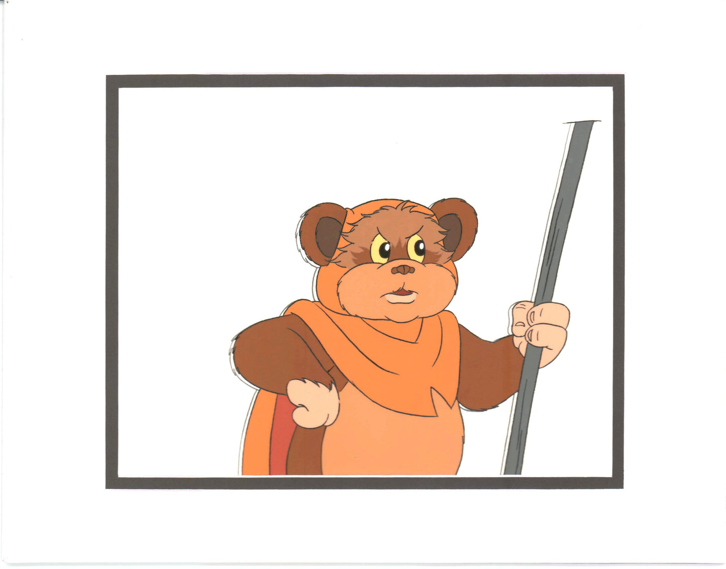 Star Wars: Ewoks Wicket from Season One Original Production Animation Cel with Stuck Drawing from Lucasfilm b5539