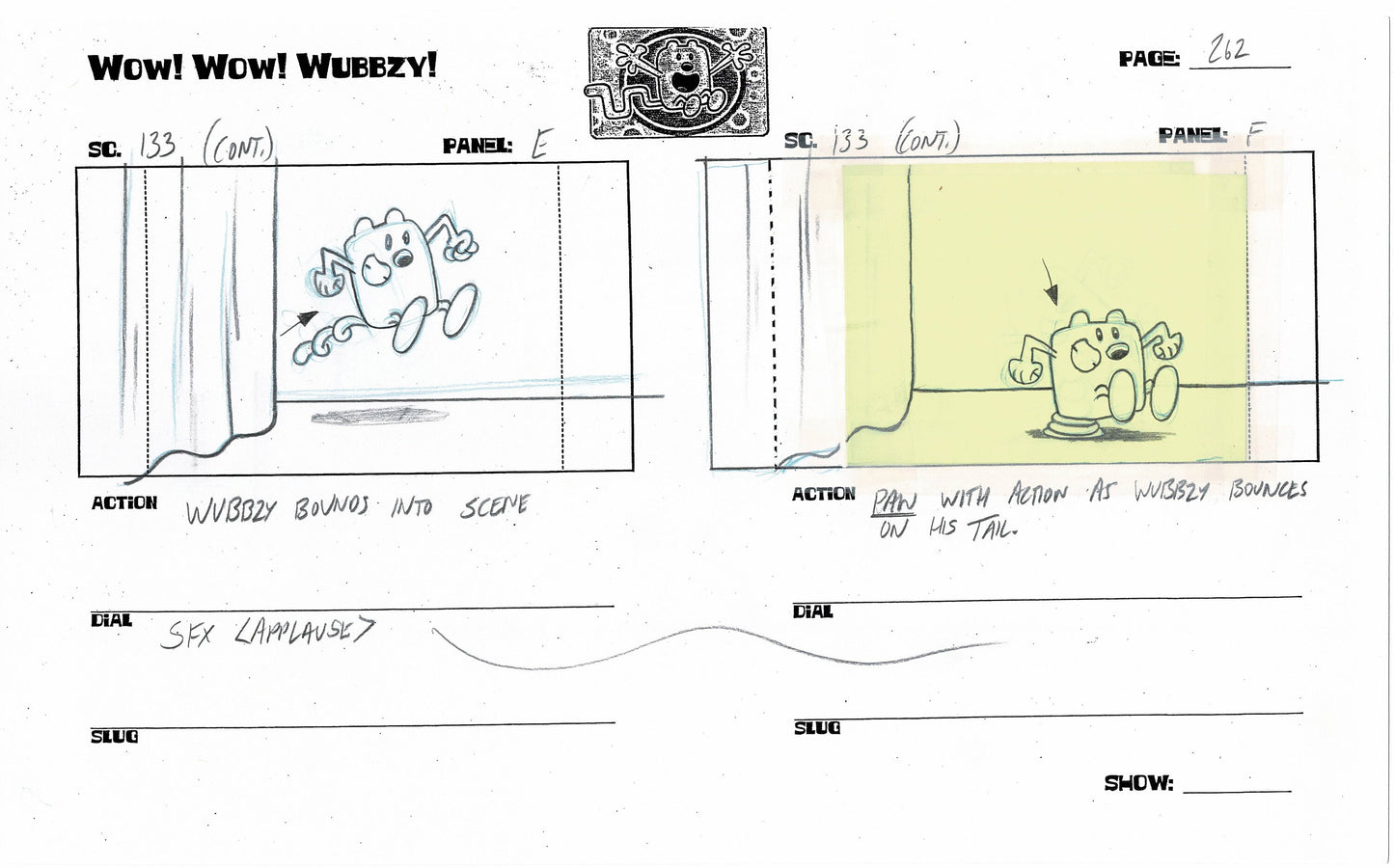 Wow! Wow! Wubbzy! Walden Original Production storyboard NICKELODEON 2006-2010 p262