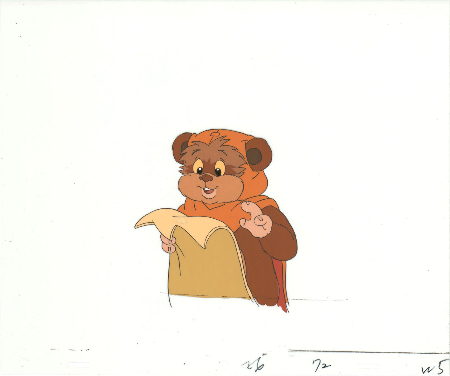 Star Wars: Ewoks Wicket from Season One Original Production Animation Cel and Drawing from Lucasfilm b5332