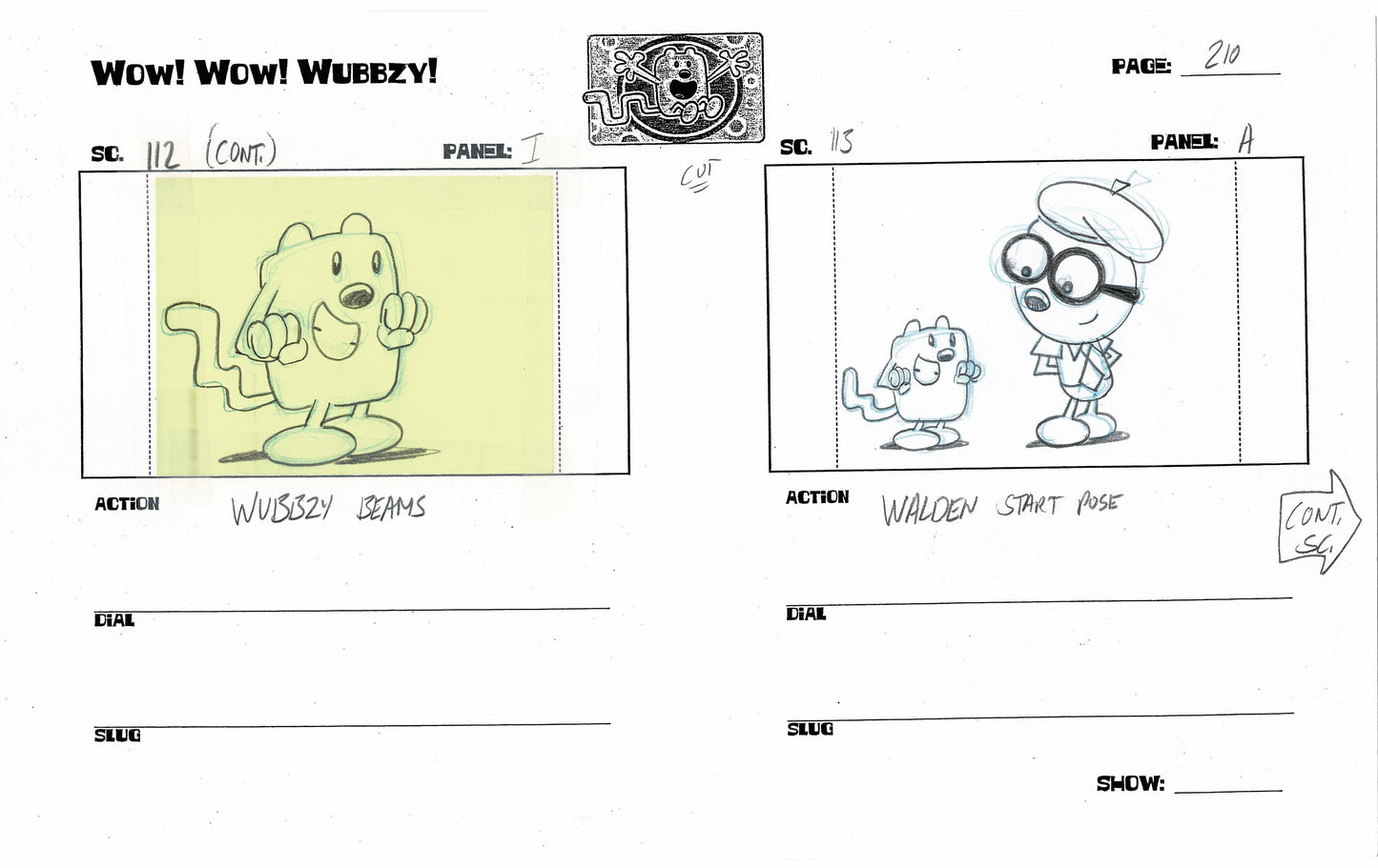 Wow! Wow! Wubbzy! Walden Original Production storyboard NICKELODEON 2006-2010 p210