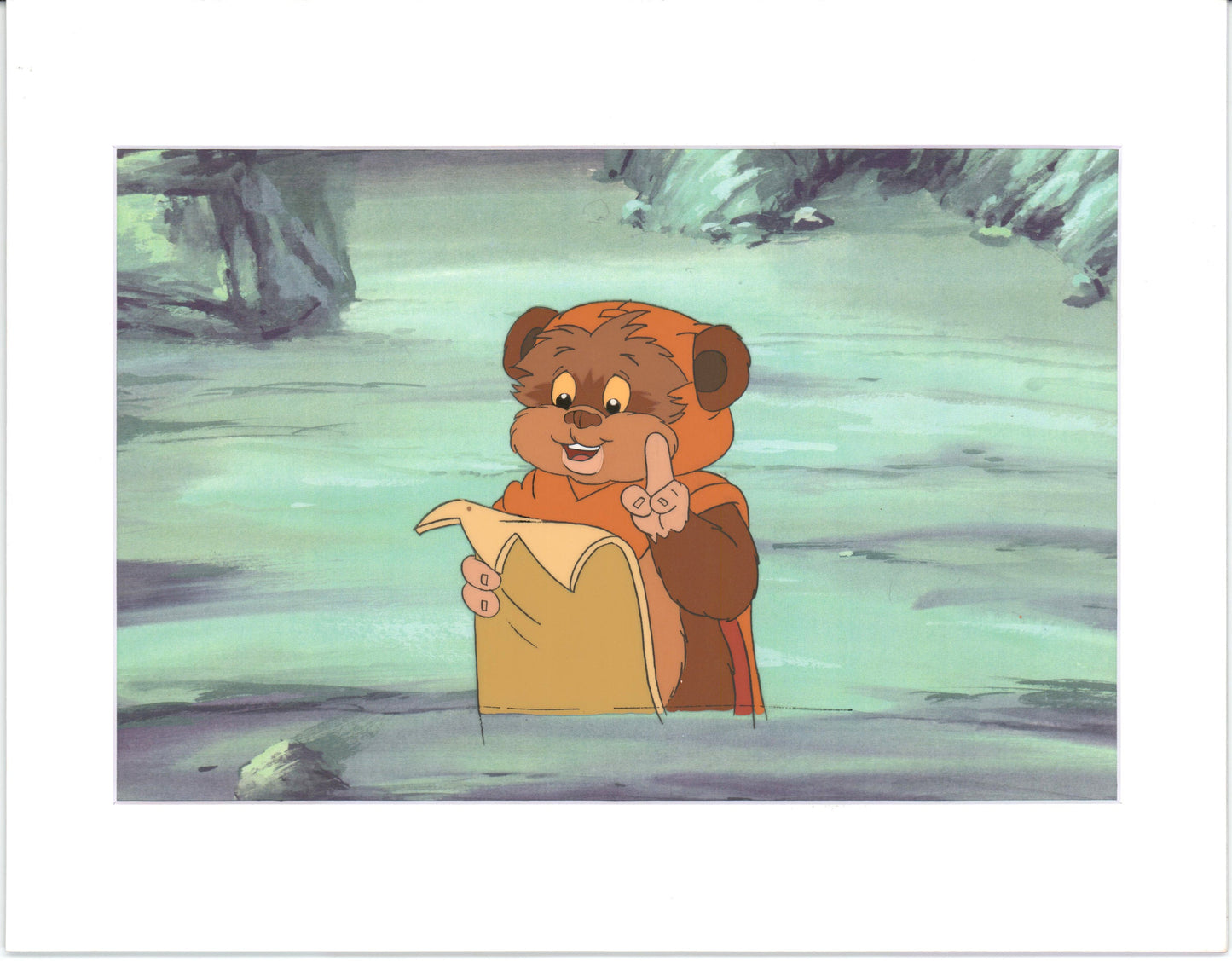 Star Wars: Ewoks Wicket from Season One Original Production Animation Cel and Drawing from Lucasfilm b5339