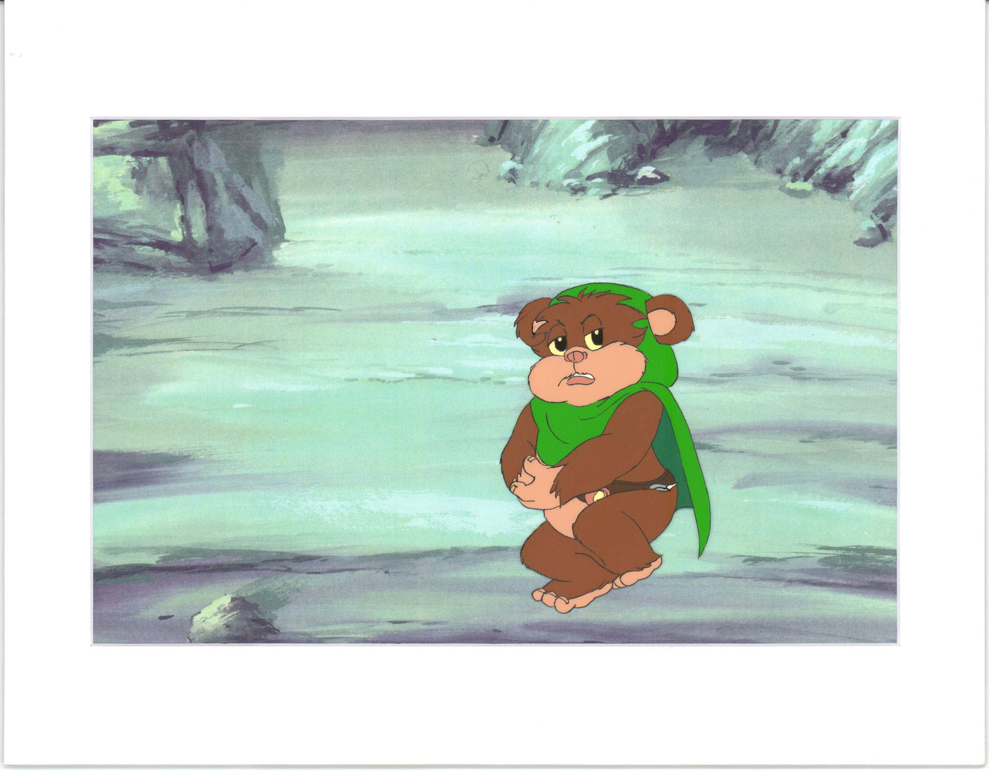 Star Wars: Ewoks Wicket from Season Two Original Production Animation Cel and Drawing from Lucasfilm b5396