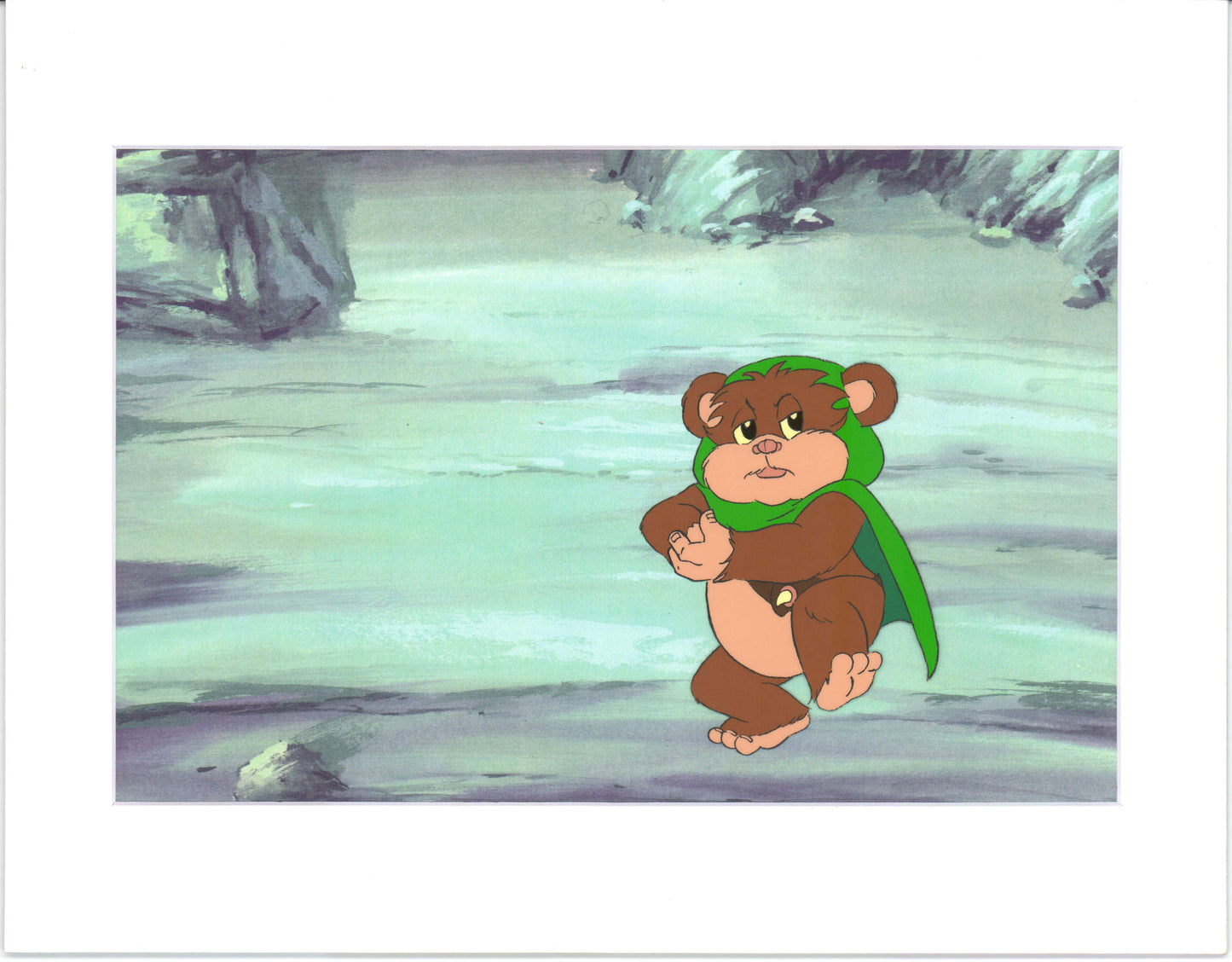 Star Wars: Ewoks Wicket from Season Two Original Production Animation Cel and Drawing from Lucasfilm b5402