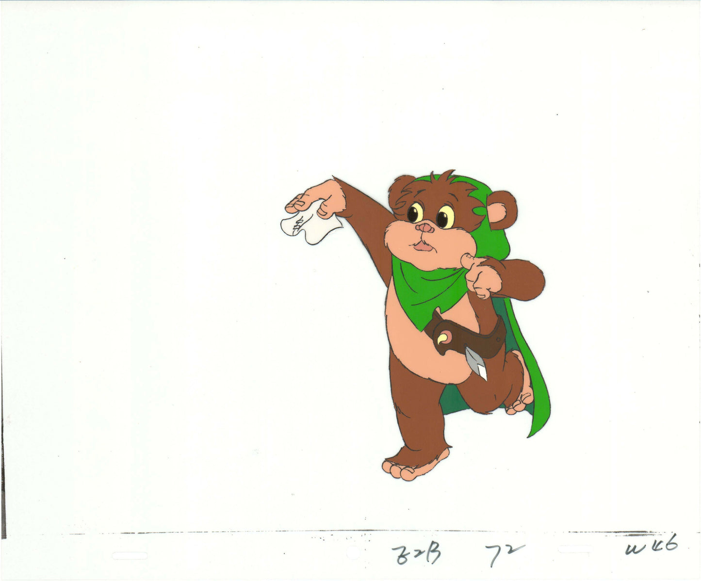 Star Wars: Ewoks Wicket from Season Two Original Production Animation Cel and Drawing from Lucasfilm b5403