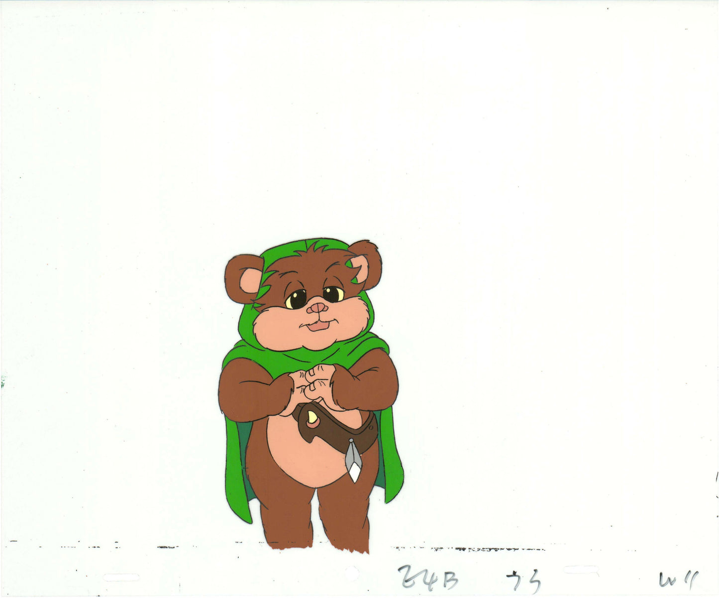 Star Wars: Ewoks Wicket from Season Two Original Production Animation Cel and Drawing from Lucasfilm b5406