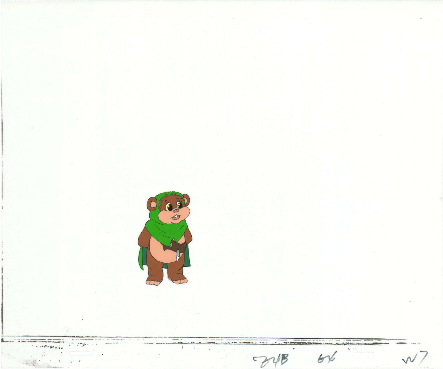 Star Wars: Ewoks Wicket from Season Two Original Production Animation Cel and Drawing from Lucasfilm b5410