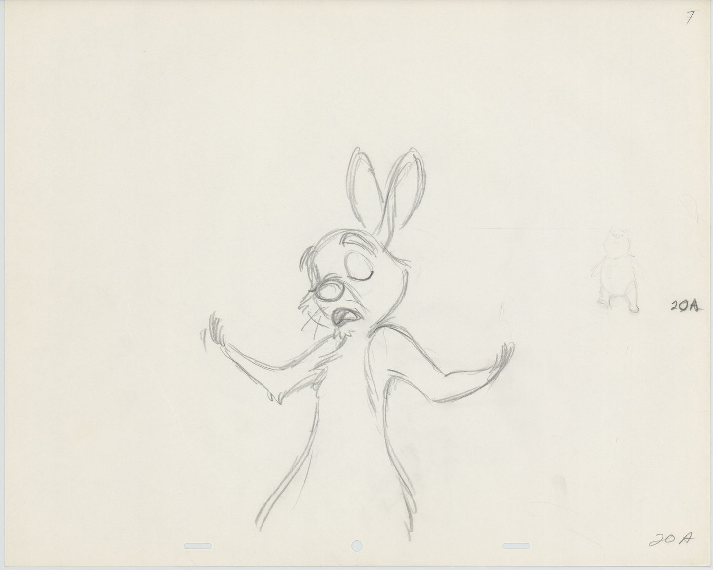 Winnie the Pooh Rabbit Walt Disney Production Animation Cel Drawing b3235