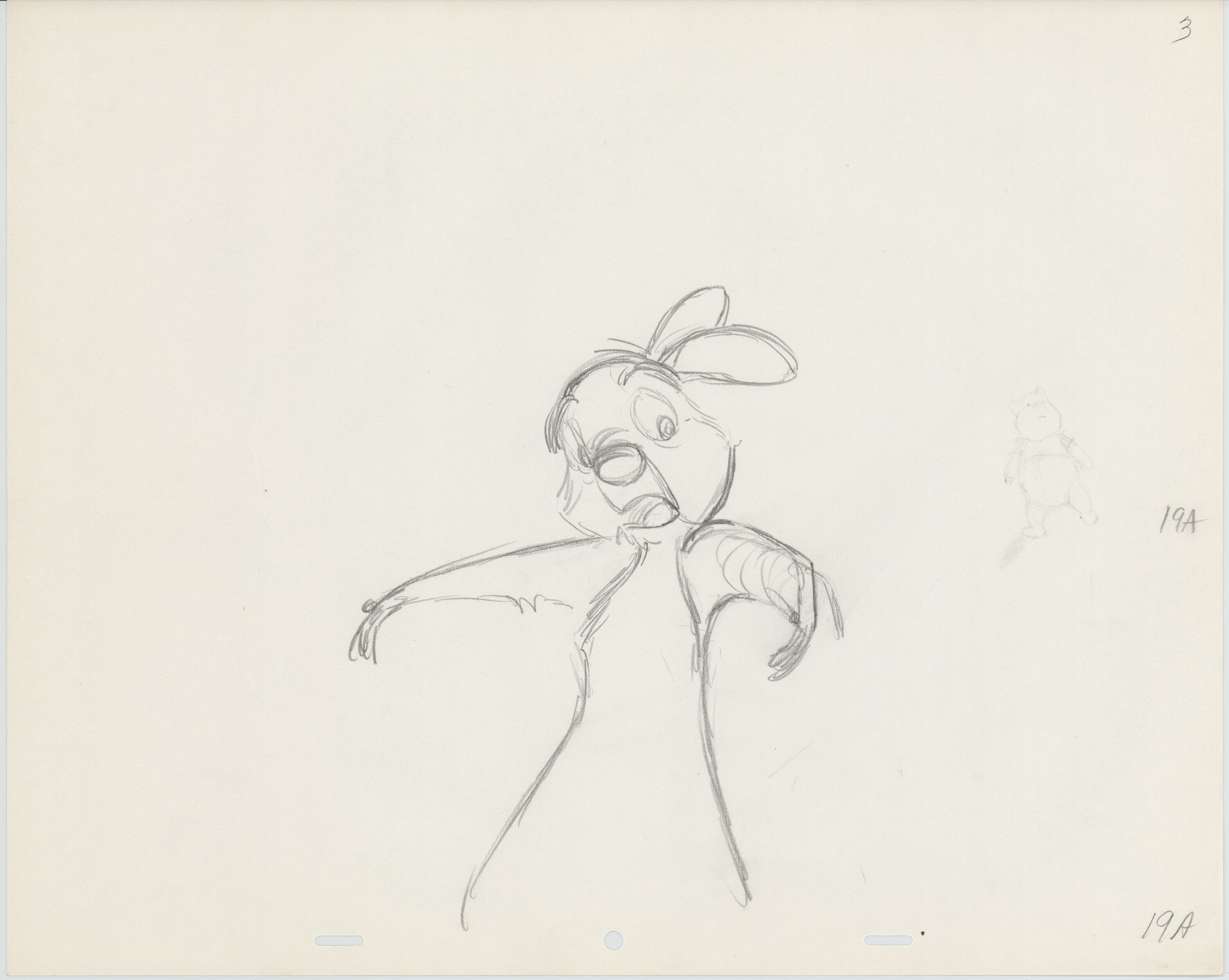 Winnie the Pooh Rabbit Walt Disney Production Animation Cel Drawing b3 ...