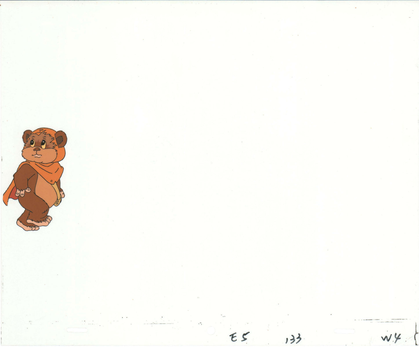 Star Wars: Ewoks Wicket from Season One Original Production Animation Cel and Drawing from Lucasfilm b5414