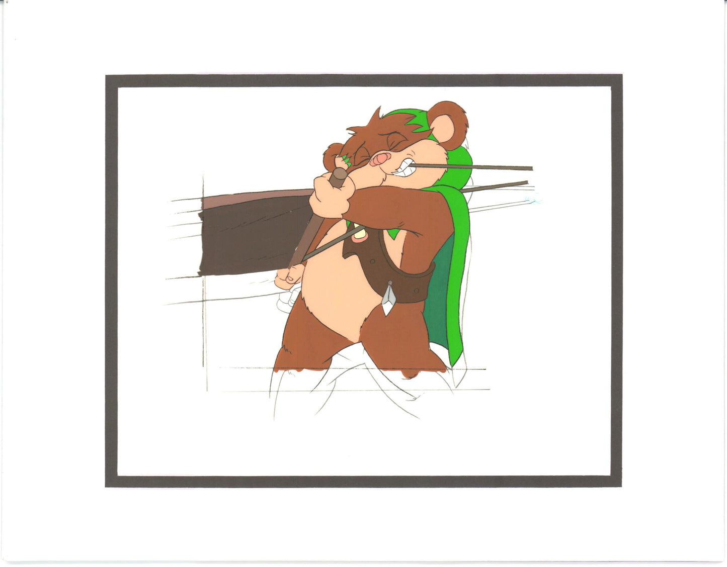 Star Wars: Ewoks Wicket from Season Two Original Production Animation Cel with Stuck Drawing from Lucasfilm b5526