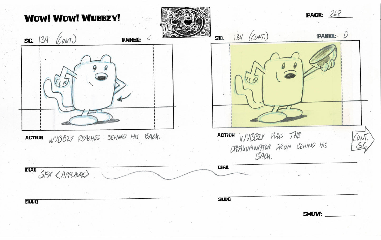 Wow! Wow! Wubbzy! Walden Original Production storyboard NICKELODEON 2006-2010 p268