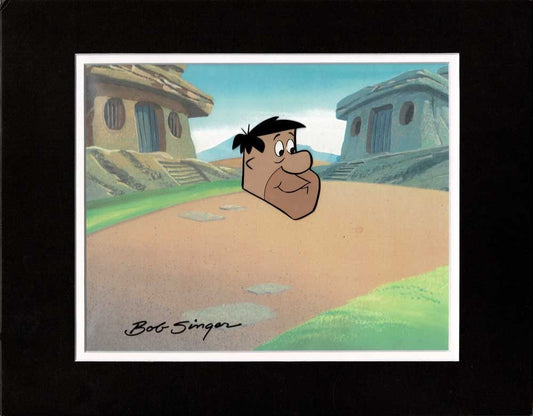 Flintstones Production Animation Art Cel of Fred Flintstone from Hanna Barbera 1961 Signed by Animator Bob Singer 5