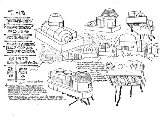 Alex Toth Superfriends 1973 Model Sheet Copy from Hanna Barbera Moles 40