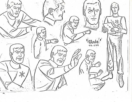 Unknown Model Sheet Copy Hanna Barbera Blade early 1970's 29