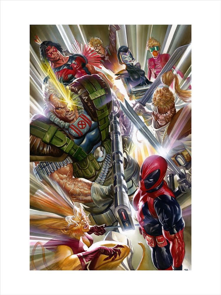 Alex Ross SIGNED Marvels 4 X-Force NYCC 2021 Exclusive Fine Art Print on Paper PRINTER Proof Version Limited Edition of 25