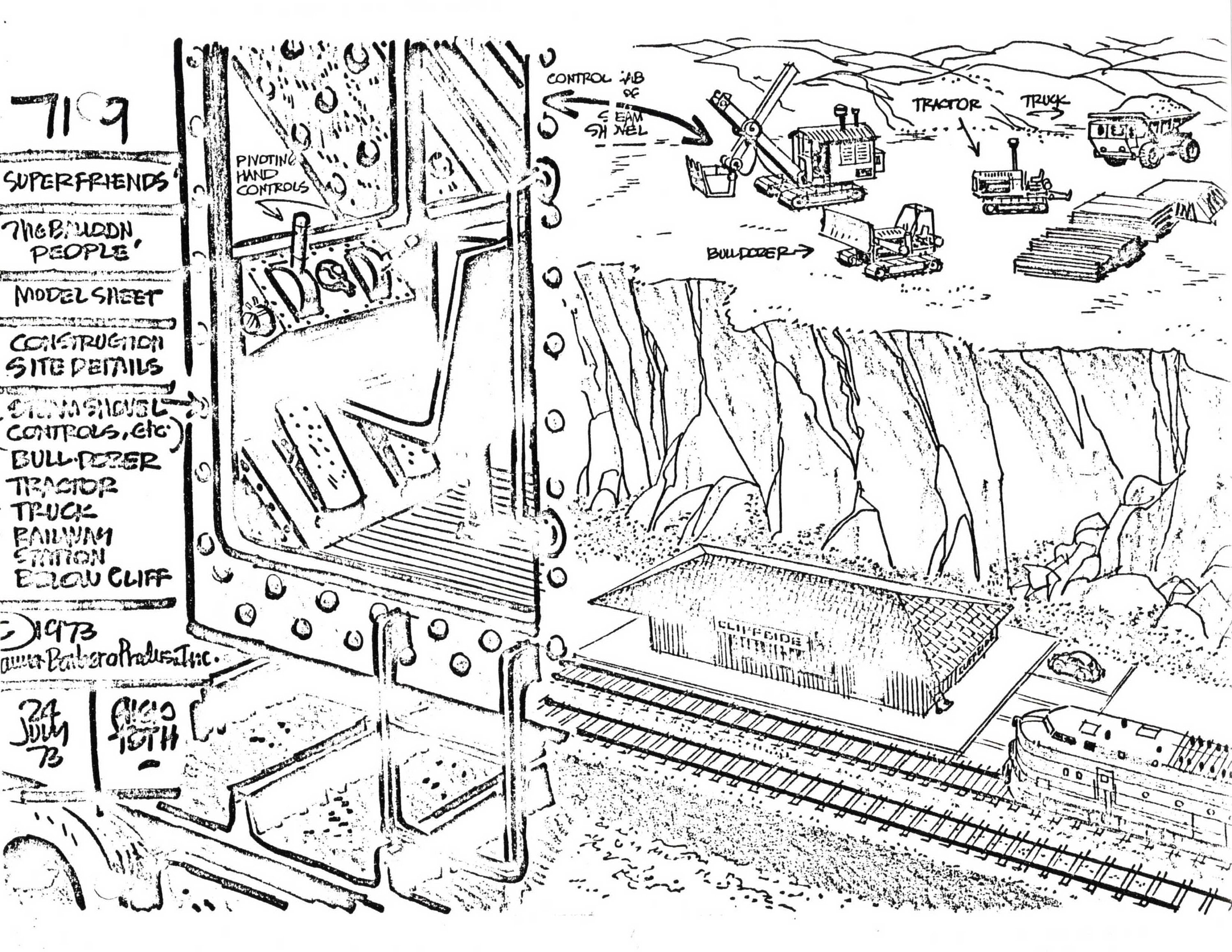 Alex Toth Superfriends 1973 Model Sheet Copy from Hanna Barbera Balloo ...