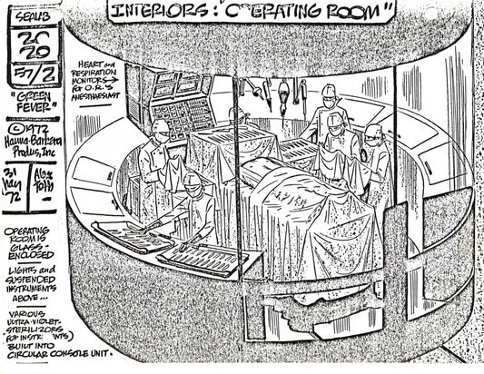 Alex Toth Sealab 2020 1972 Model Sheet Copy from Hanna Barbera Operating Room 26