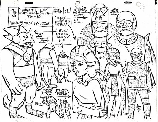 Alex Toth Fantastic Four 1967 Model Sheet Copy Hanna Barbera Tok Perla 13