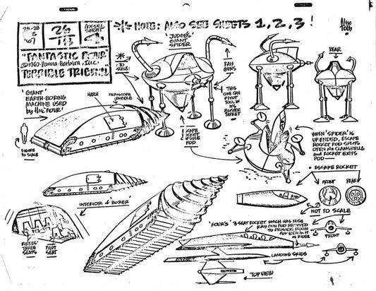 Alex Toth Fantastic Four 1967 Model Sheet Copy Hanna Barbera Robots 64